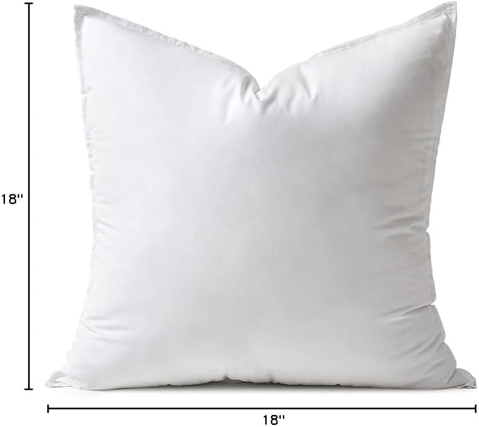 MIULEE 18x18 Inch Synthetic Down Alternative Pillow Insert | Decorative Throw Pillow 18 x 18 Inch Body Bed Sleeping Ultra Soft Fluffy Form for Sofa Couch Bed