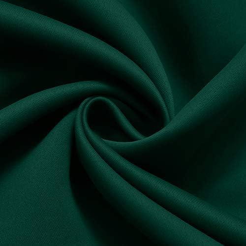 COSVIYA Grommet Room Darkening Dark Green Curtains 36 inch Long for Bedroom | Light Blocking Insulated Thermal Curtains for Living Room, Blackout Thick Polyester Window Drapes,52x36 inches, 2 Panels