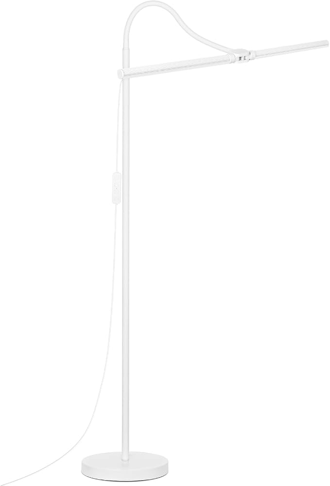 White Floor Lamp, 18W/2000LM Bright LED Floor Lamp for Living Room, Adjustable Gooseneck Dimmable Standing Office Task Lamp for Reading, Study, Eye Caring Lash Light for Sewing Tatoo Facial Spa