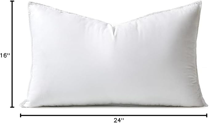MIULEE 16x24 Inch Synthetic Down Alternative Pillow Insert | Decorative Throw Pillow 16 x 24 Inch Body Bed Sleeping Ultra Soft Fluffy Form for Sofa Couch Bed