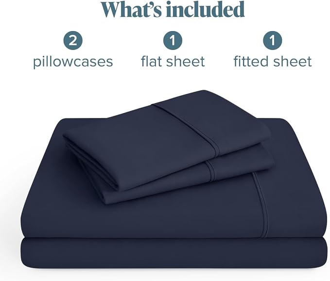 Bare Home Queen Sheet Set - 1800 Ultra-Soft (Queen, Midnight Blue) | Deep Pockets 6 to 15 Inches, Breathable, Hypoallergenic, Hotel Luxury, Easy Fit, Soft, All-Season