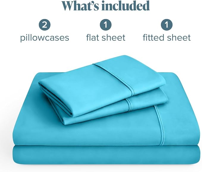 Bare Home Full Sheet Set - 1800 Ultra-Soft (Full, Aqua) | Deep Pockets 6 to 15 Inches, Breathable, Hypoallergenic, Hotel Luxury, Easy Fit, Soft, All-Season