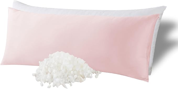 WhatsBedding Memory Foam Body Pillow with Cover, Long Bed Pillow for Adults | Zippered Removable Cooling Cover, Full Body Pillow for Adults, Long Pillow for Sleeping, Ideal for Hot Sleepers