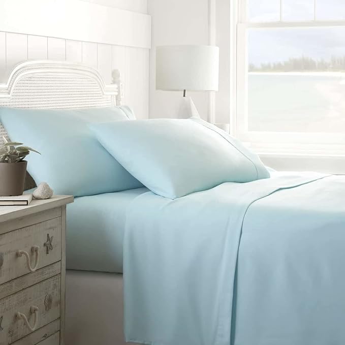 Linen Market Brushed Microfiber Twin XL Sheet Set 3 Piece – Oeko-TEX Certified Ultra Soft & Wrinkle-Free - 16" Deep Pocket Sheets - Easy Care Twin XL Size - Aqua