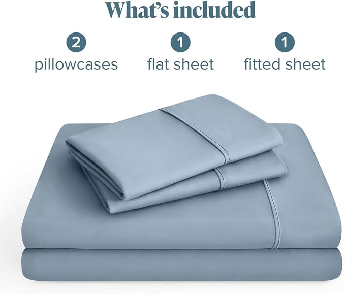 Bare Home King Sheet Set - 1800 Ultra-Soft (King, Dusty Blue) | Deep Pockets 6 to 15 Inches, Breathable, Hypoallergenic, Hotel Luxury, Easy Fit, Soft, All-Season