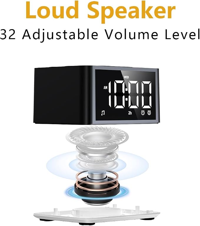 3-in-1 Sound Machine White Noise Machine Dual Alarms 12 Color Night Lights 30 Soothing Sounds 15 Wake Up Sounds 32 Volume for Baby Adults Kids Sleep Timer Memory Function Backup Battery Alarm Clock