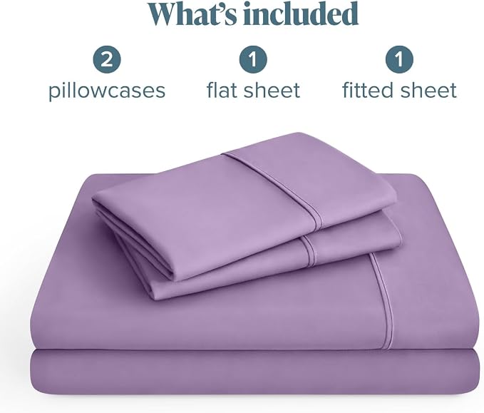 Bare Home Queen Sheet Set - 1800 Ultra-Soft (Queen, Lavender) | Deep Pockets 6 to 15 Inches, Breathable, Hypoallergenic, Hotel Luxury, Easy Fit, Soft, All-Season