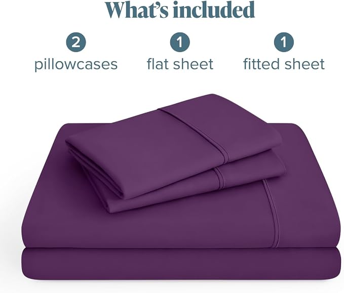 Bare Home King Sheet Set - 1800 Ultra-Soft (King, Plum) | Deep Pockets 6 to 15 Inches, Breathable, Hypoallergenic, Hotel Luxury, Easy Fit, Soft, All-Season