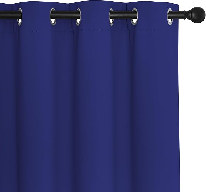 NICETOWN Blackout Curtains Panels for Bedroom - 3 Pass Microfiber Noise Reducing Thermal Insulated Solid Ring Top Blackout Window Drapes (2 Panels, 66 x 72 Inch, Navy Blue)