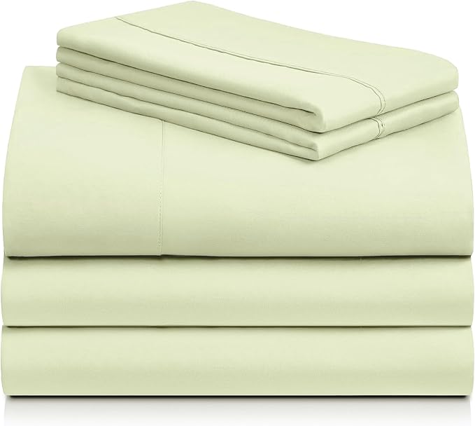 Split King Sheets for Adjustable Bed, Soft Deep Pocket Bed Sheets Set, 5PC | LuxClub Silky Fitted Sheet & Pillowcase Sets, Breathable Hotel Luxury Bedding for Mattress Wrinkle Free, Sage Green