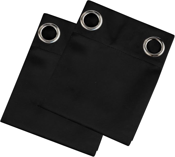 Blackout Curtains 52 x 90 Inch Long Black Curtains Set of 2 Panels Room Darkening Curtains for Bedroom and Living Room