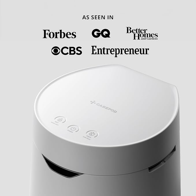 Carepod One Plus Stainless Steel Humidifier for Large Room with Mood Light, Quiet & Safe for Baby, Only 3 Washable Parts, Easy to Clean Ultrasonic Cool Mist Humidifiers for Bedroom for 30Hrs (1Gal/4L)
