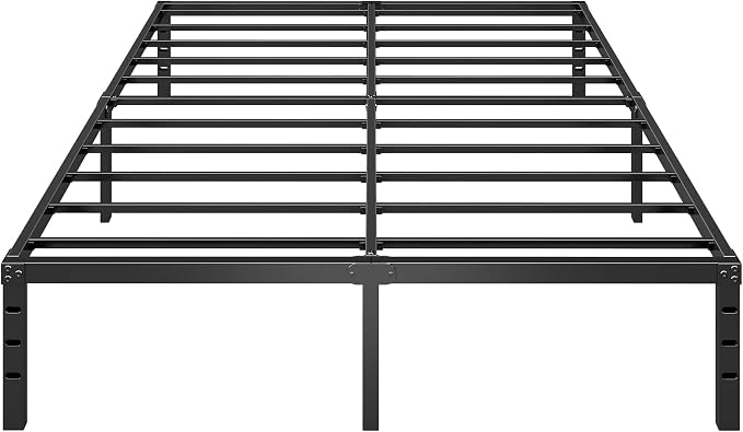Metal Platform Bed Frame Queen Size, 14 Inch Height with Heavy Duty Steel Support, No Box Spring Needed, Easy Assembly and Underbed Storage,Black