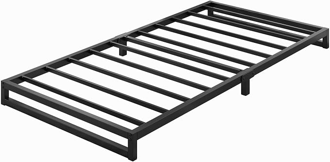 Lutown-Teen 6 Inch Twin Size Bed Frames with Heavy Duty Steel Slat Support | Twin Platform Bed Frame No Box Spring Needed, Noise Free, Easy Assembly, Black