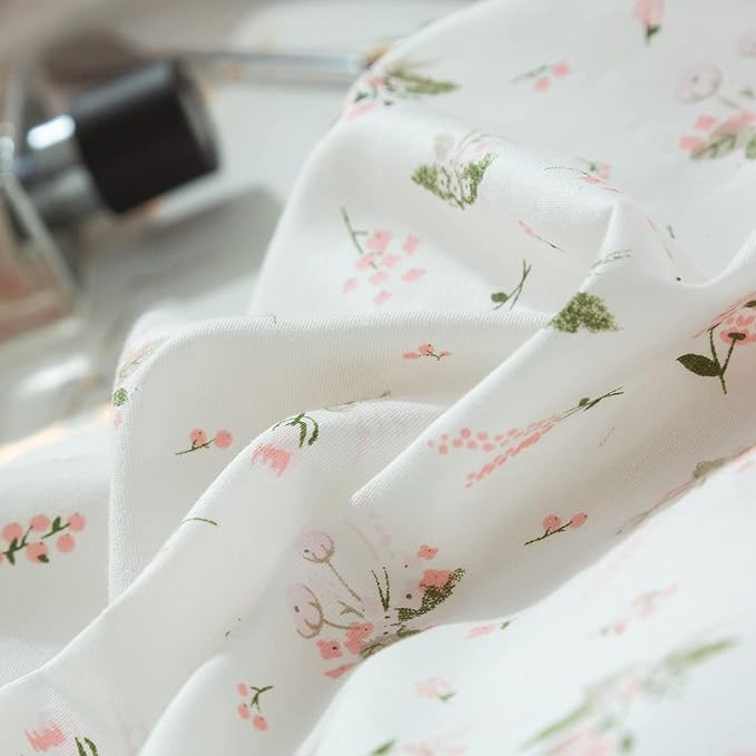 Floral Comforter Set Queen Soft Bedding Comforter Set 3 Pieces Garden Style Pink Flower Print Botanical Flowers Comforter Set for All Seasons 1 Comforter and 2 Pillowcases (Floral, Queen)