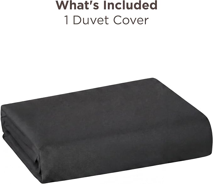Bedsure Duvet Cover Queen Size, 1Pc Soft Double Brushed Bedding, Black | For Kids & Adults, 90"x90", Only 1 Comforter Cover, No Pillow Shams, Hotel Luxury, Breathable, Lightweight, Zipper Closure