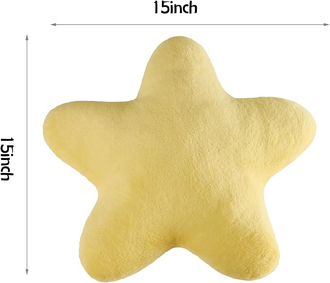 Set of 2 Room Decor Home Decor Throw Pillows Star Pillow Couch Pillows Decorative Pillows Bed Pillows Cute Pillows,Yellow 15"