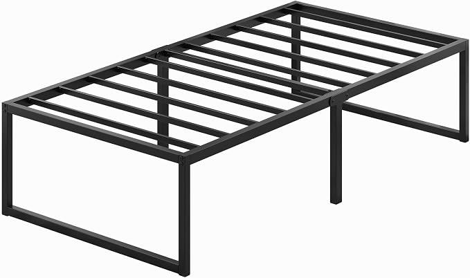 Lutown-Teen 18 Inch Twin XL Bed Frames with Heavy Duty Steel Slat Support | XL Twin Platform Bed Frame No Box Spring Needed, Noise Free, Easy Assembly, Black