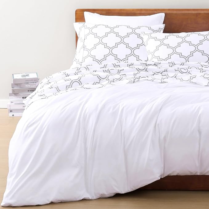 LANE LINEN Twin Sheet Set 100% Organic Cotton Soft 3pc Percale - Trellis | Organic Cotton Percale Twin Sheet Set - For Hot Sleepers, All-Season Comfort, For Dorm & Guest Rooms, Crisp Hotel-Style Feel
