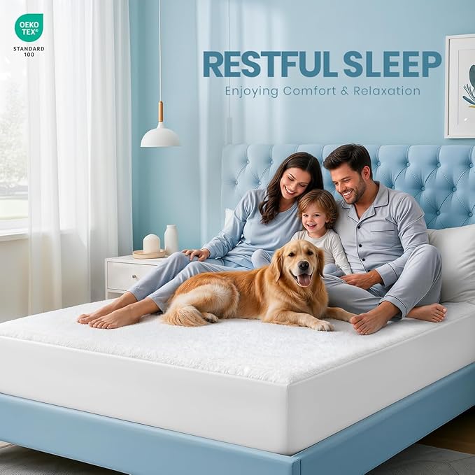Waterproof Queen Size Mattress Protector fits Upto 17" deep Mattresses | Utopia Bedding 200 GSM Soft & Breathable Mattress Cover, Dirt-Proof, Noiseless, Machine Washable Fitted Sheet Style, Beige