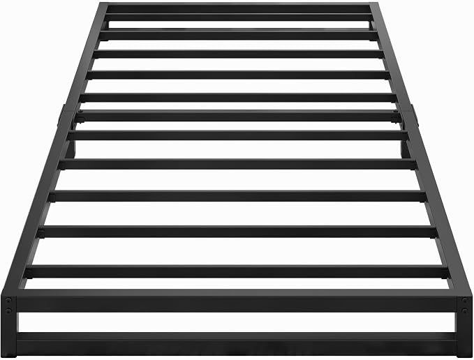 Lutown-Teen 4 Inch Twin XL Bed Frames Heavy Duty Sturdy Metal Platform Bed Frame No Box Spring Needed, Noise Free, Easy Assembly, Black