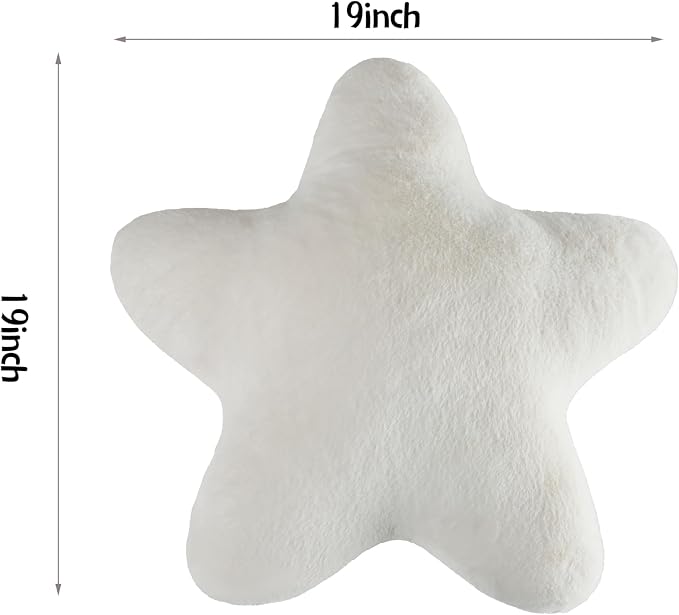 Set of 2 Room Decor Home Decor Throw Pillows Star Pillow Couch Pillows Decorative Pillows Bed Pillows Cute Pillows,White 19"