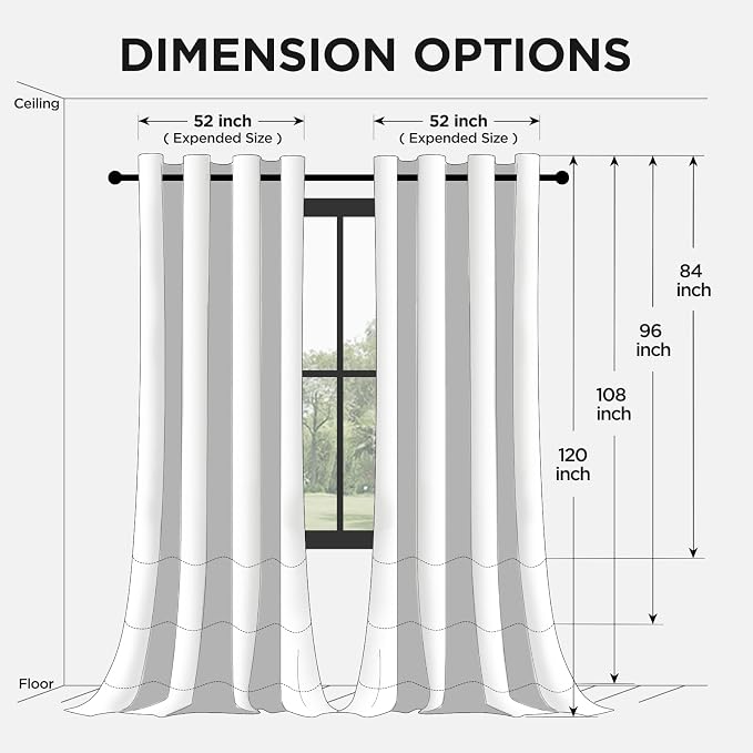 Joydeco Blackout Curtains for Bedroom,Black Out Curtains 84 Inch Long, Black Drapes with Grommets, Noise Reducing Energy Saving Thermal Insulated & Wrinkle-Free Drapes for Living Room, 2 Panels
