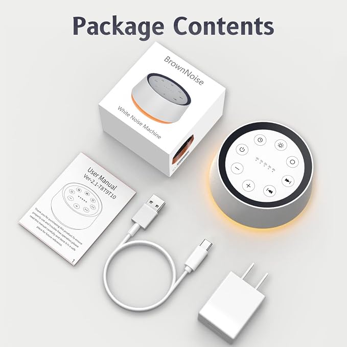 Brown Noise Sound Machine with 30 Soothing Sounds 12 Colors Night Light White Noise Machine for Adults Baby Kids Sleep Machines Memory Function 36 Volume Levels 5 Timers for Home Office Travel