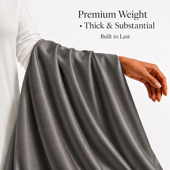 King Sheet Set, 800TC Egyptian Cotton King Size Bed Sheets - Granite Grey | 15" Deep Pocket, Super Soft, Luxury Sateen Weave, Breathable Cotton Sheets King Size for Hotel-Quality Comfort Every Night