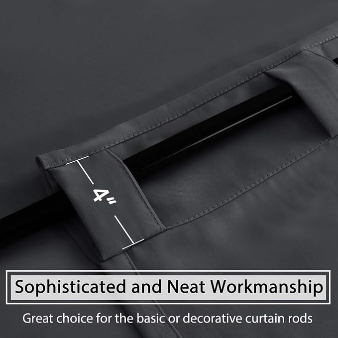 H.VERSAILTEX Blackout Curtains Thermal Insulated Window Treatment Panels Room Darkening Blackout Drapes for Living Room Back Tab/Rod Pocket Bedroom Draperies, 52 x 54 Inch, Charcoal Gray, 2 Panels