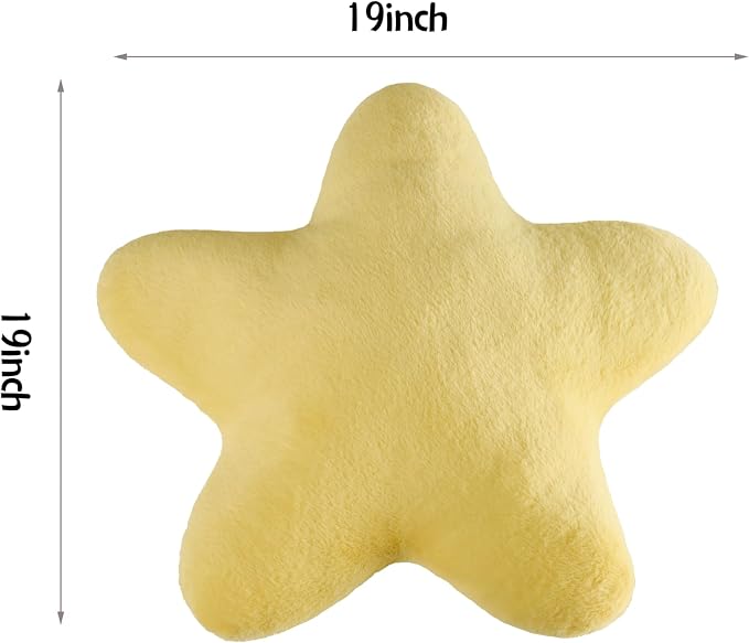 Set of 2 Room Decor Home Decor Throw Pillows Star Pillow Couch Pillows Decorative Pillows Bed Pillows Cute Pillows,Yellow 19"