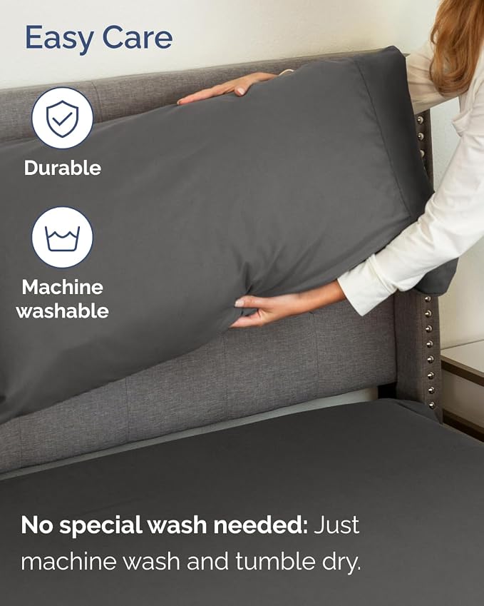 Extra Deep Flex Top Split Head King Sheet Set - 6 Piece Breathable and Cooling Sheets - Hotel Luxury Bedding for Women, Men, Kids & Teens - Easy Secure Fit - Extra Deep Pockets - Charcoal