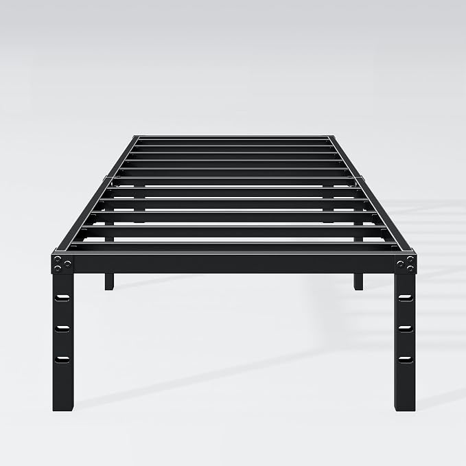 Hafenpo 14 Inch Twin Bed Frame, Under Bed Storage, Black | Sturdy Metal Platform Twin Size, No Box Spring Needed, Heavy Duty, Easy Assembly, Strong Bearing Capacity