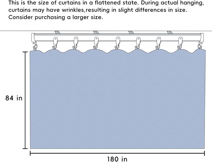 MaKefeile Room Divider Curtains Total Blackout Privacy Curtain Panel Room Thermal Insulated Noise Reduction Curtains for Bedroom Window Living Room Ceiling Track Curtain W 15 ft × H 7 ft Grey