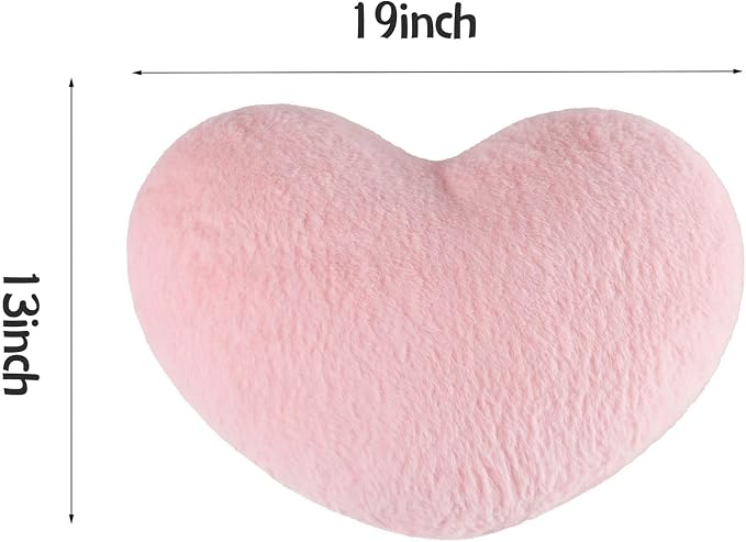 2PCS Throw Pillows Heart Pillow Home Decor Decorative Couch Pillows Bed Pillows Outdoor Pillows Valentine Gifts,Pink 13"*19"