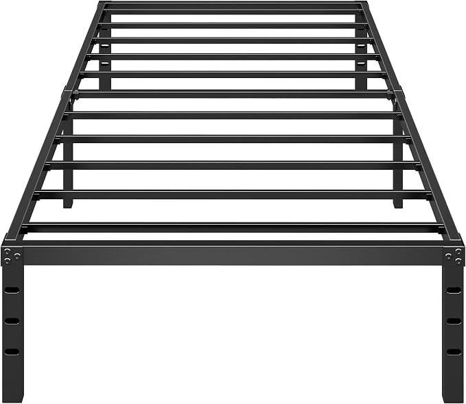 Metal Platform Bed Frame Twin Size, 12 Inch Height with Heavy Duty Steel Support, No Box Spring Needed, Easy Assembly and Underbed Storage,Black