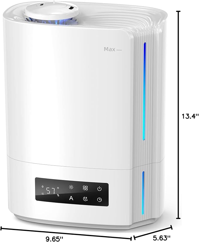 BREEZOME 6L Humidifier for Bedroom Large Room Smart Humidistat Control | 60H Runtime,25dB Quiet, Essential Oil Diffuser, Top Fill Ultrasonic Cool Mist Humidifiers for Baby, Plants, Nursery