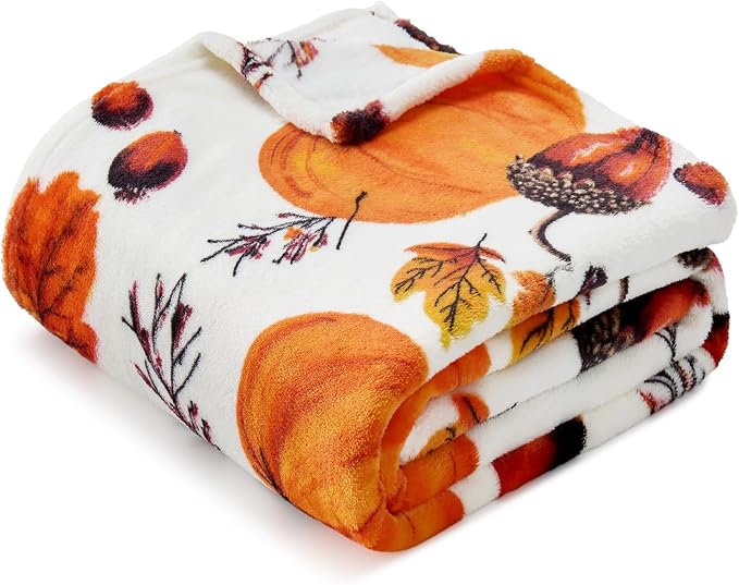 BEDELITE Fleece Blanket Soft Fall Throw for Couch Autumn Pumpkin 50"x60" | Ultra Soft Fleece, Plush Microfiber, Lightweight Warmth, Thanksgiving Gift, Fall Home Decor, Machine Washable, Couch Sofa Bed