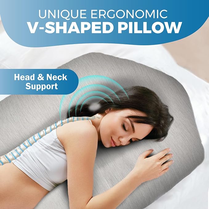 Pregnancy Pillows for Sleeping – 57-Inch Maternity Pillow for Pregnant Women with Removable Washable Cover – Support for Back, Belly, Neck, Legs, & Hips – V C U Shaped Full Body Pillow