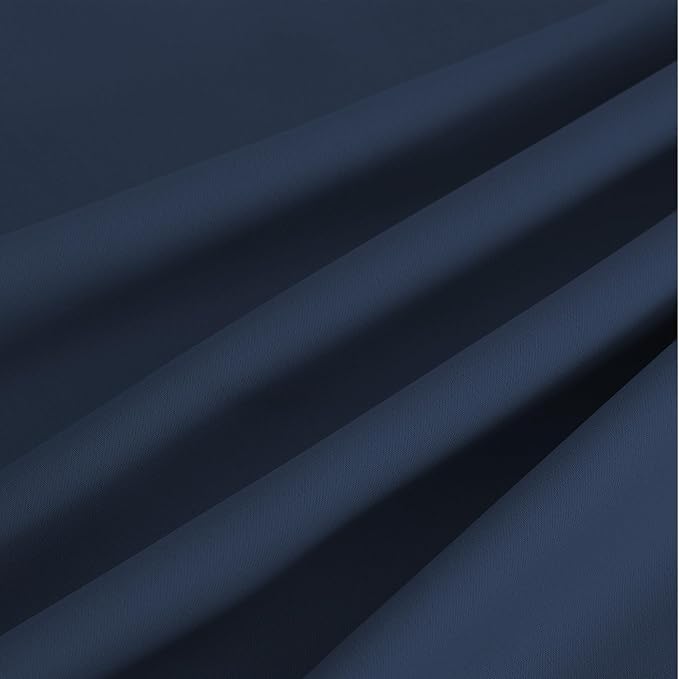 NICETOWN Navy Blue Blackout Draperies Heat Insulated Curtain 95 inch - Extr | a Long Thermal Insulated Shades for Bedroom, Living Room, Yard, Laundry, Pantry, Garage - 1 Pair, W52 x L95