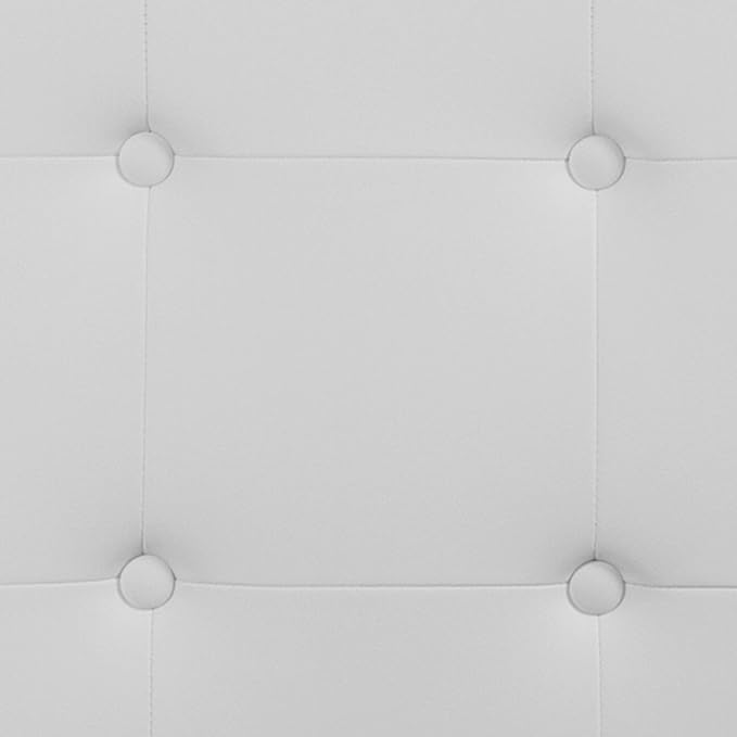 Flash Furniture Queen Tufted Vinyl Headboard, White | Adjustable Height, Easy Install, Bedroom Decor