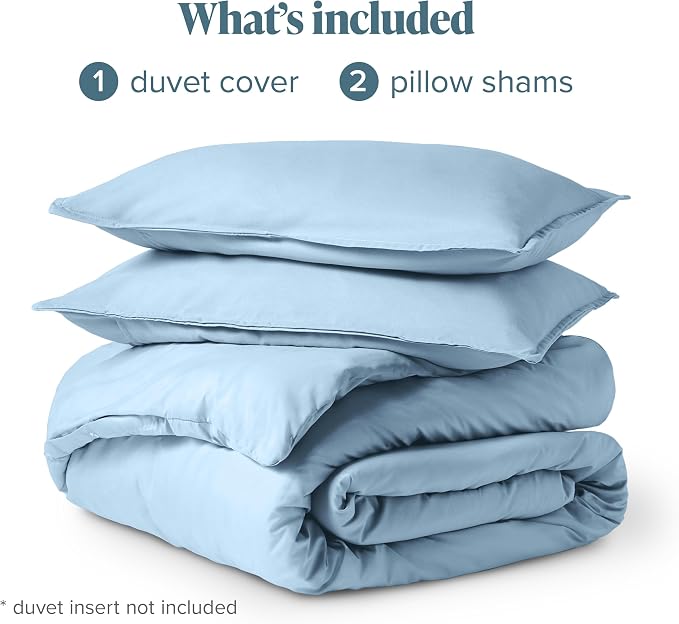 Bare Home Duvet Cover Set 1800 Ultra-Soft (King, Light Blue) | Lightweight, Cooling, Breathable, Premium 1800 Ultra-Soft, All-Season
