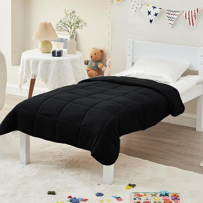 yescool Weighted Blanket (10 lbs, 41" x 60", Black) Cooling Heavy Blanket, Perfect for 90-110 lbs, Breathable Throw Blanket Gifts with Premium Glass Bead, Machine Washable