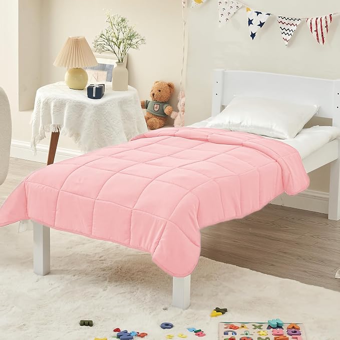 yescool Weighted Blanket (5 lbs, 36" x 48", Pink) Cooling Heavy Blanket, Perfect for 40-60 lbs, Breathable Throw Blanket Gifts with Premium Glass Bead, Machine Washable