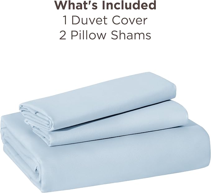 Bedsure Duvet Cover Queen Size, 3Pcs Double Brushed Bedding Set, Light Blue | For Kids & Adults, 90"x90" Comforter Cover, Hotel Luxury, All Season, Breathable, Easy Care, Lightweight, Zipper Closure