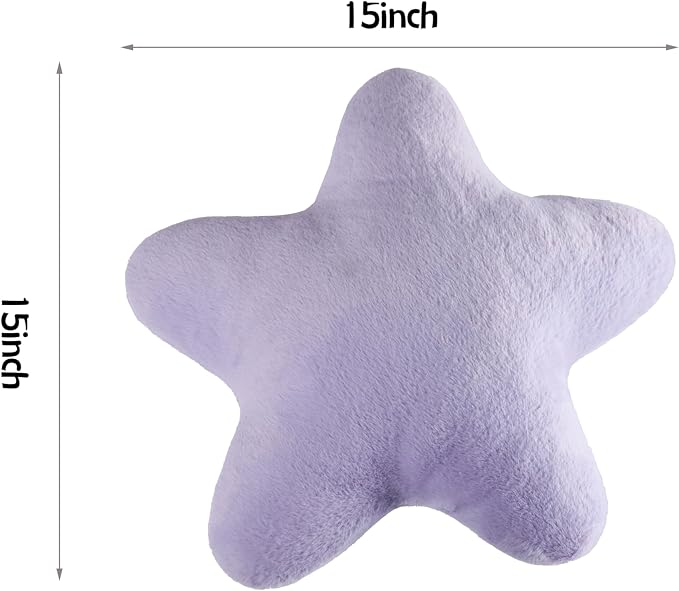 Set of 2 Room Decor Home Decor Throw Pillows Star Pillow Couch Pillows Decorative Pillows Bed Pillows Cute Pillows,Purple 15"