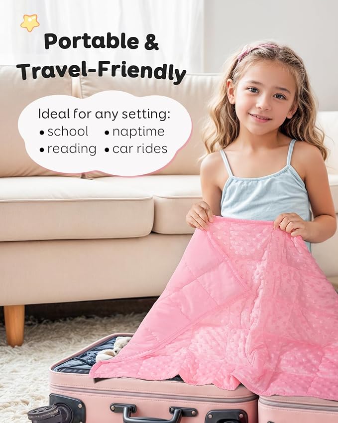 Weighted Lap Pad, Minky Dots Small Weighted Blanket, 20"x30" 2lbs | Gentle Hug-Like Comfort, Reversible Cooling & Cozy for All Seasons, 7-Layer for Even Weight Distribution, Machine Washable