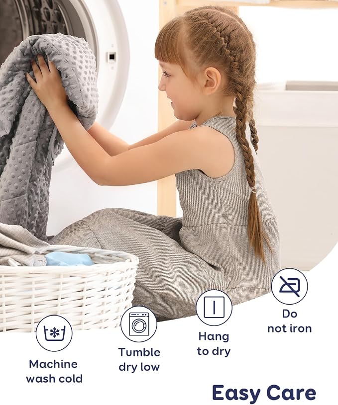 3lbs Weighted Blanket, Cooling Soft Minky Dot Heavy Blankets, 36"x48" | Gentle Hug-Like Comfort, Reversible Cooling & Cozy for All Seasons, 7-Layer for Even Weight Distribution, Machine Washable