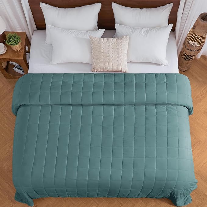 yescool Weighted Blanket for Adults (25 lbs, 88” x 104”, Teal) Cooling Heavy Blanket for Sleeping Perfect for 240-260 lbs, King Size Breathable Blanket with Premium Glass Bead