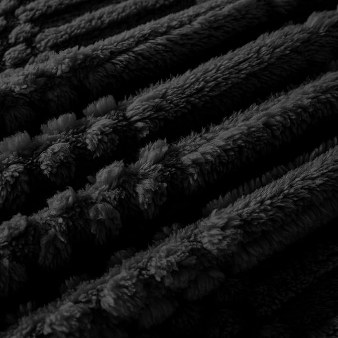 60x80 Inch Black Twin Blanket - Soft & Fluffy Fleece, Cute & Aesthetic, Perfect for Sofa, Couch, Chair, Bed, Living Room & Bedroom, All-Season Use, Plush & Cozy Decorative Blanket